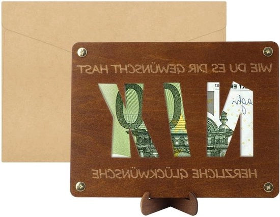 Regalo di compleanno in legno - Carta di compleanno creativa - Regalo divertente di compleanno - Confezione di regalo in denaro - Regali per uomini - Amici e familiari.