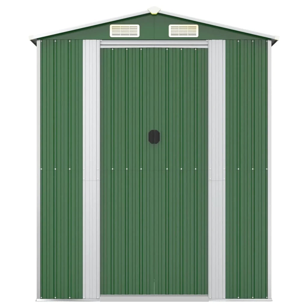 Casetta da giardino cabina ripostiglio casetta da esterno robusta casetta per attrezzi 192 x 855 x 223 cm acciaio zincato verde 02_0022369