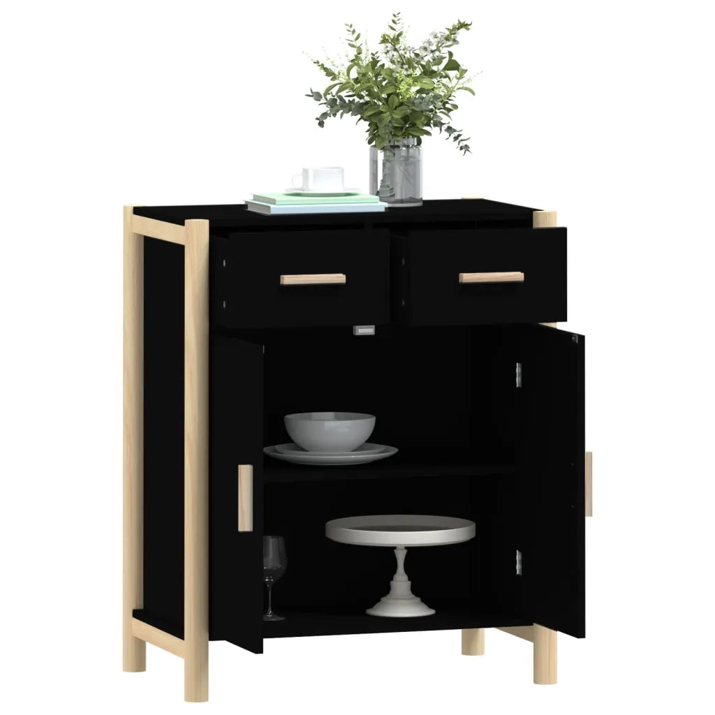 Credenza Nera 62x38x75 cm in Legno Multistrato 345676