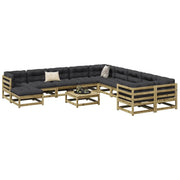 Set Divani da Giardino 12 pz in Legno Impregnato di Pino 3299654