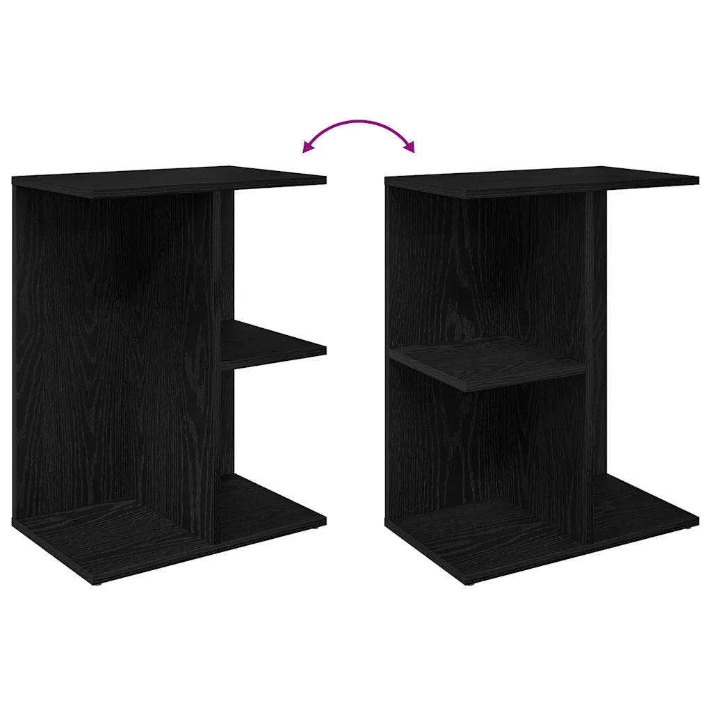 Comodino Rovere Nero 40,5x31x60 cm in Legno Multistrato 858652