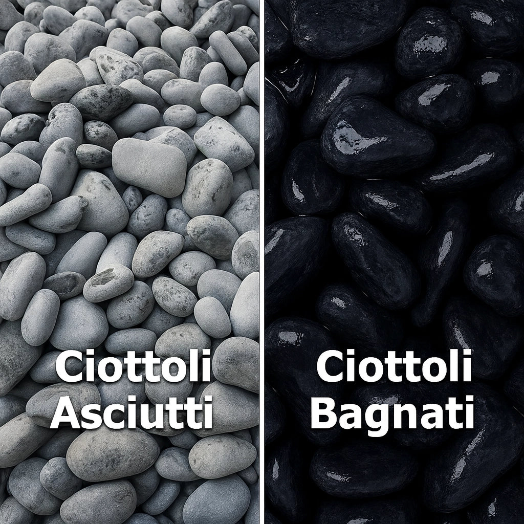 Ciottoli nero ebano pietre naturali decorativi giardini aiuole vasi *** misura 25/40, formato 5 kg, confezione 1