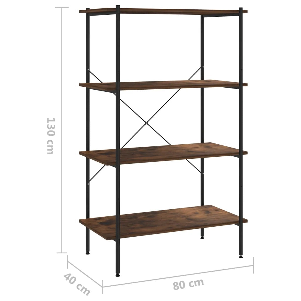 Scaffale con 4 Mensole Nero e Naturale 80x40x130 cm CFW9177648
