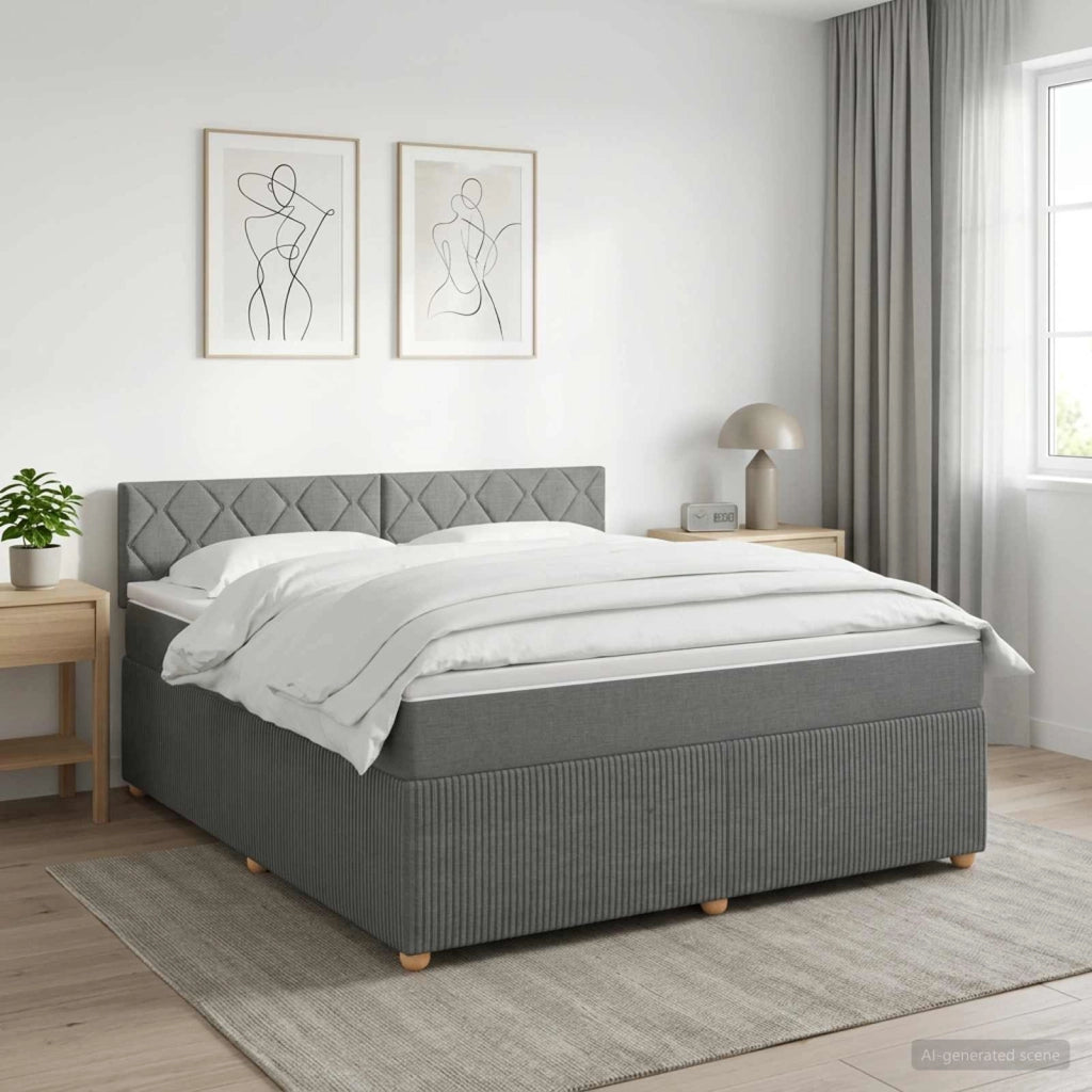 Letto box spring con materasso Grigio Scuro 140 x 200 cm 3451490