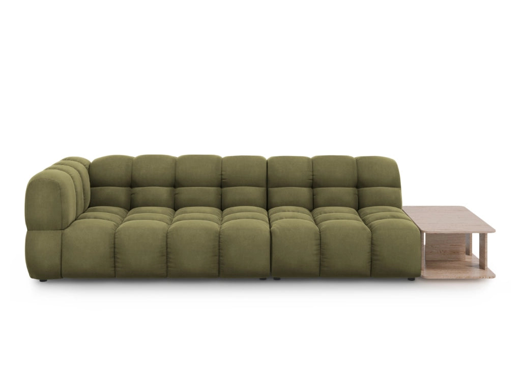 Cosmopolitan Design - Divano modulare destro "Sky" 4 posti in velluto verde chiaro 