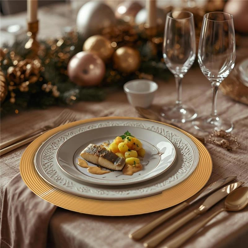 MA MAISON SET 6PZ SOTTOPIATTO GLOSSY COLORE GOLD - DIAMETRO 33 CM