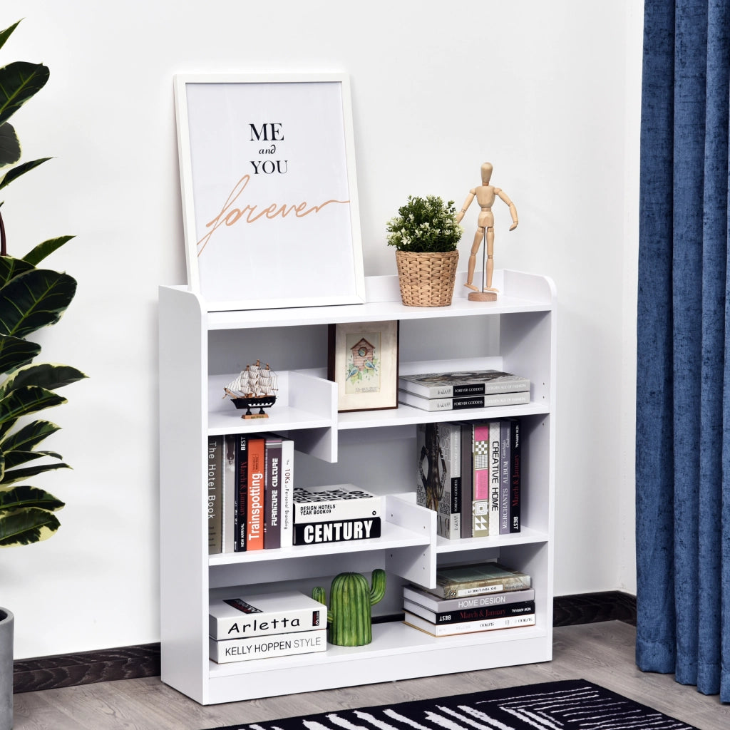 Libreria Scaffale Mobile con Ripiani ¨C Zephmum ¨C Bianco 90x24x91 cm