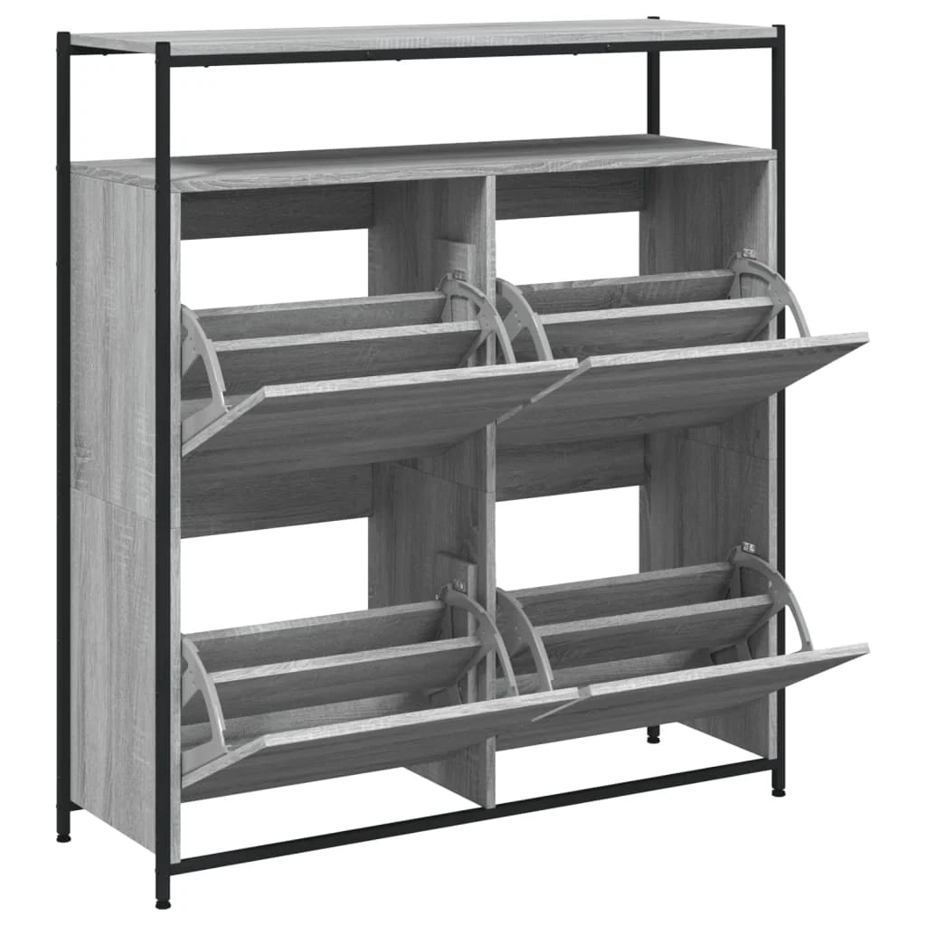 Scarpiera mobile contenitore per scarpe mobile per ingresso/corridoio/soggiorno 4 cassetti a ribalta grigio Sonoma 02_0021388
