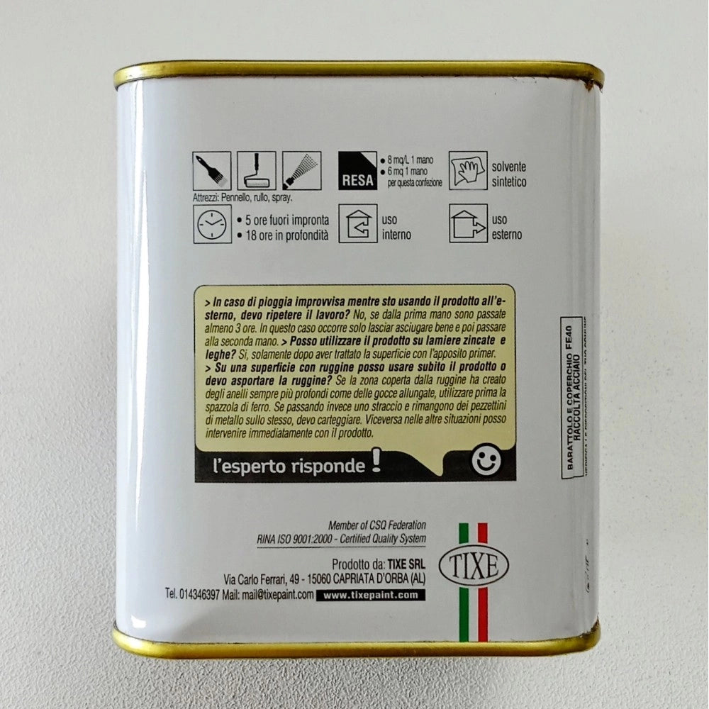 Geltix 750ml nero grafite smalto micaceo gel base solvente diretto su ruggine 2 in 1
