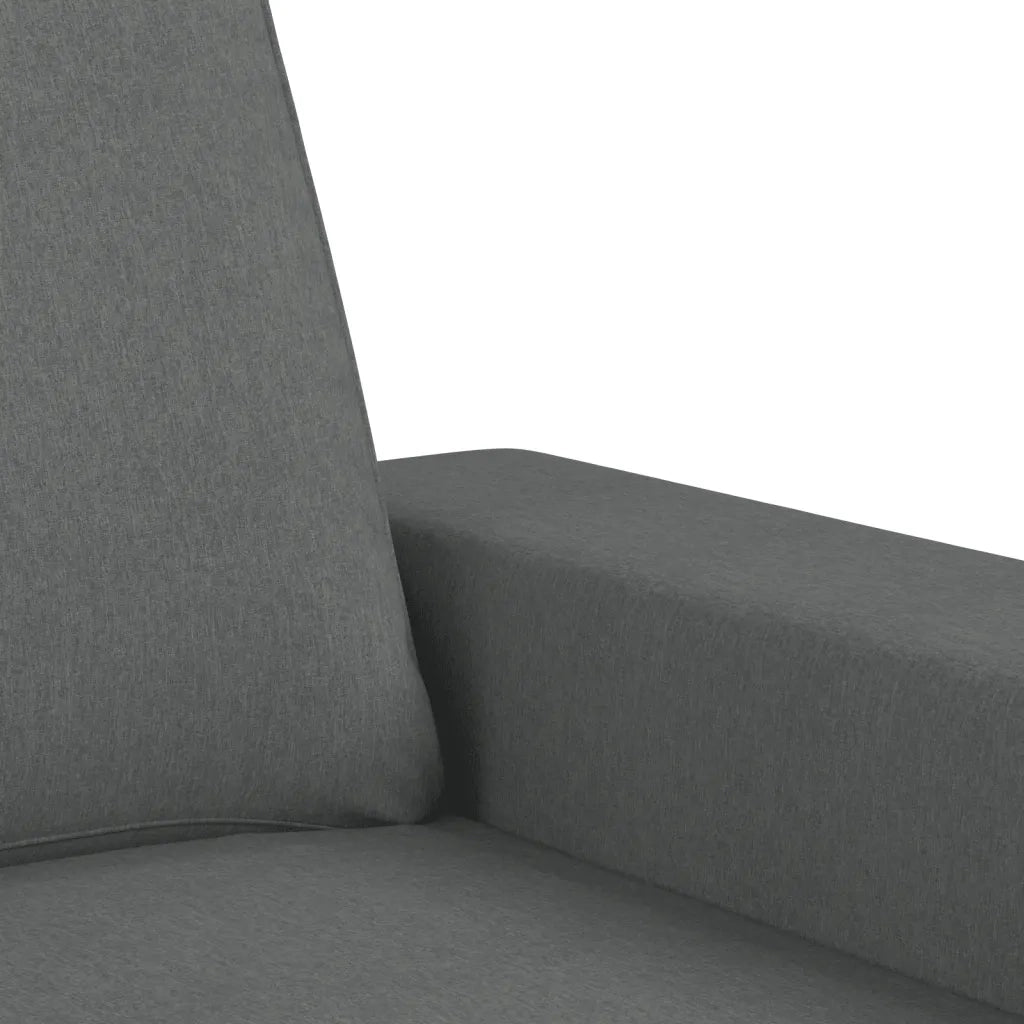 Divano | Divano da soggiorno | Sofa a 3 Posti con Poggiapiedi Grigio Scuro 180cm in Tessuto