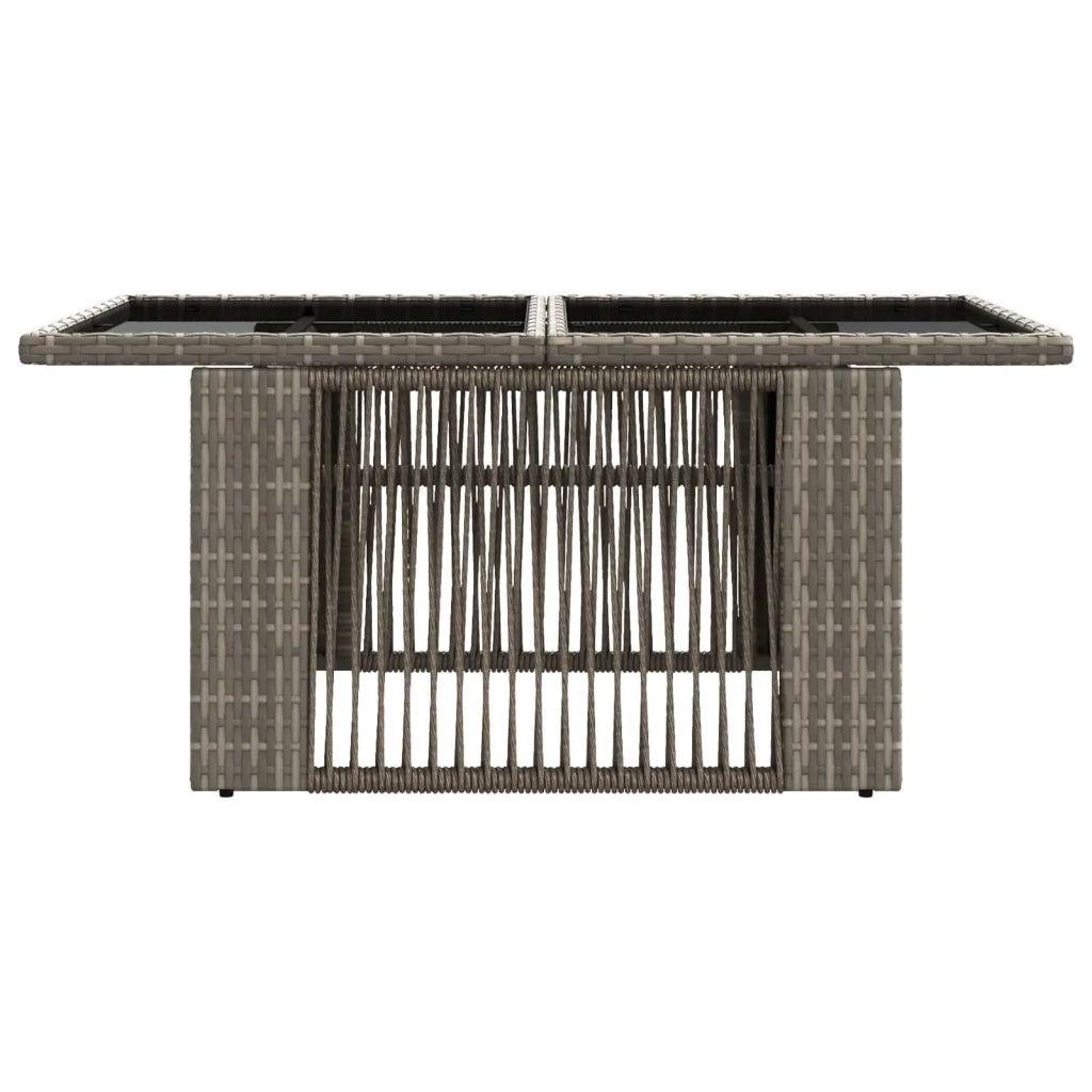 Tavolo da Giardino Grigio 100 x 55 x 37 cm Rattan PE e Vetro 42035137