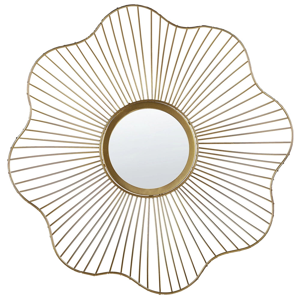 Specchio a forma di fiore dorato 40 cm per soggiorno camera da letto