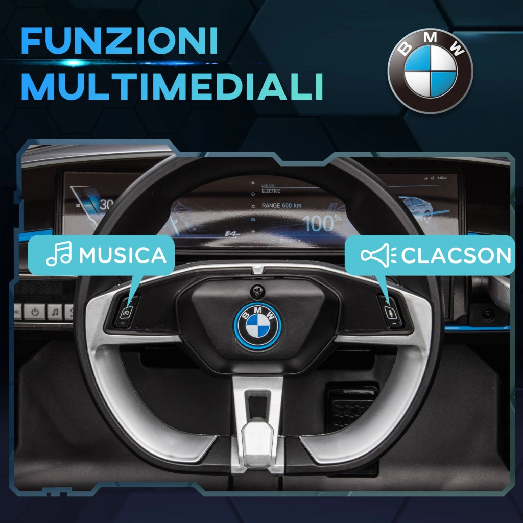EasyComfort Macchina Elettrica per Bambini 3-6 Anni con Licenza BMW con Telecomando, Clacson e Fari, 115x67x45 cm, Nera