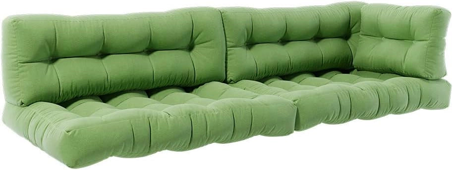 Set di cuscini per pallet "Flocken", Verde, 7 scomparti, per l’imbottitura di sedute e schienali su pallet europallet