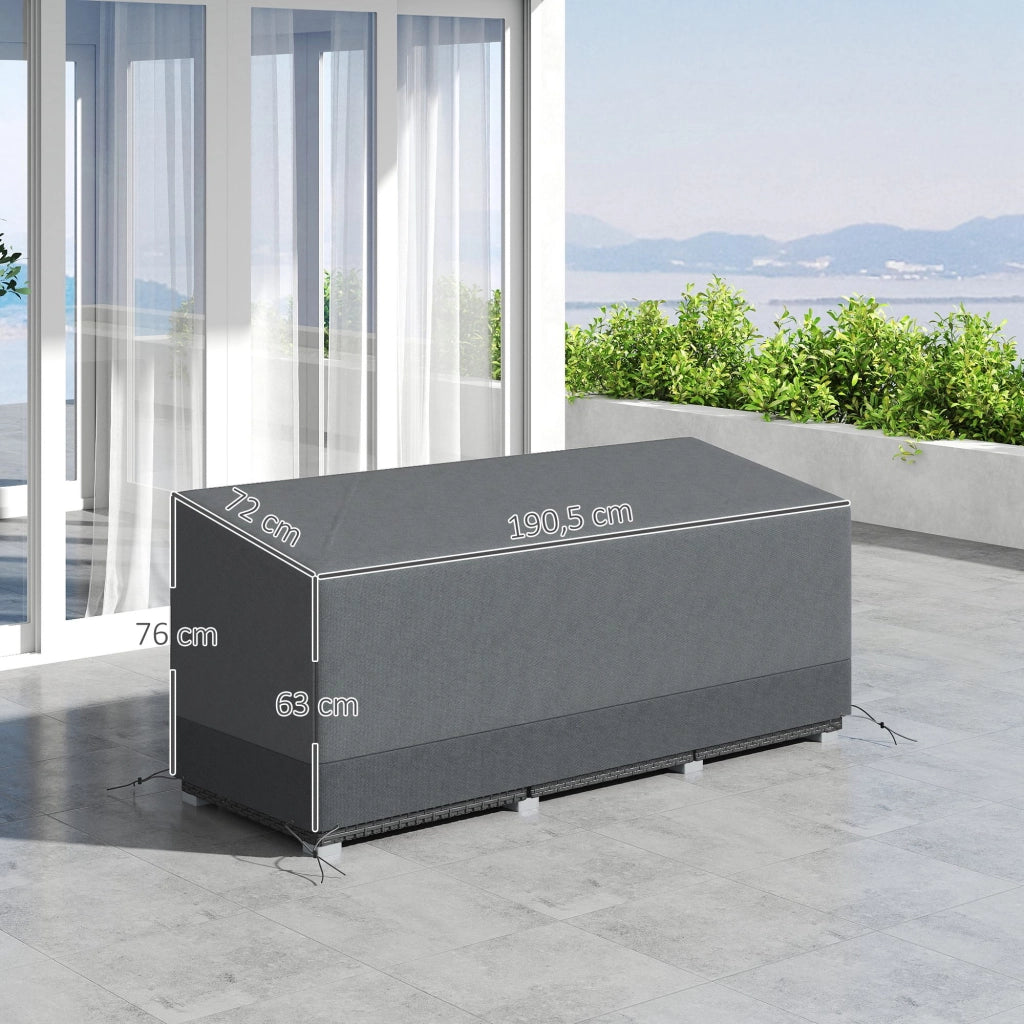 Copertura per Mobili da Giardino Impermeabile Antigelo Anti-UV 600D Oxford ¨C zephmum ¨C 190x72x76cm Grigio Chiaro