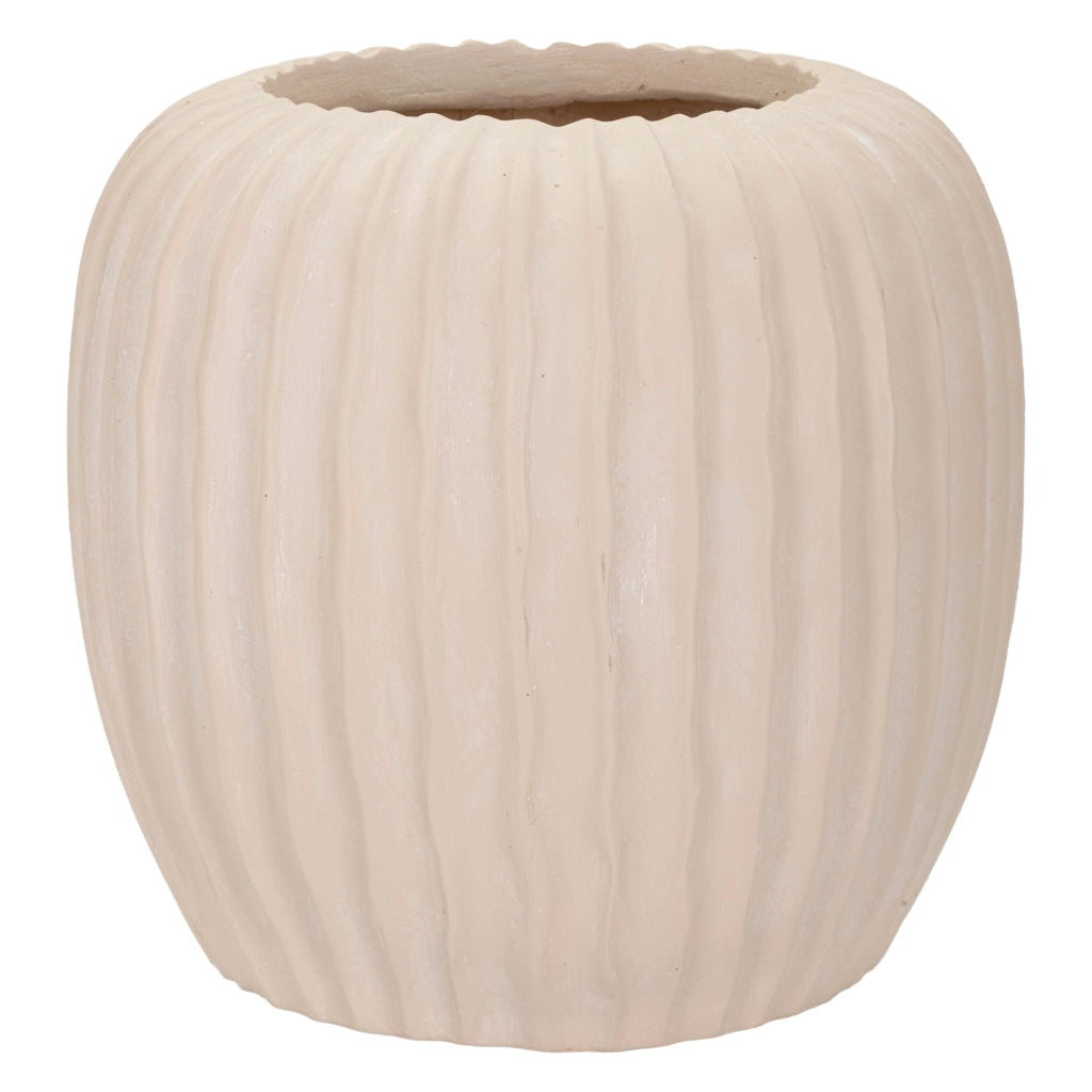 Pangni, Vaso Finitura Scanalata, Bianco Crema