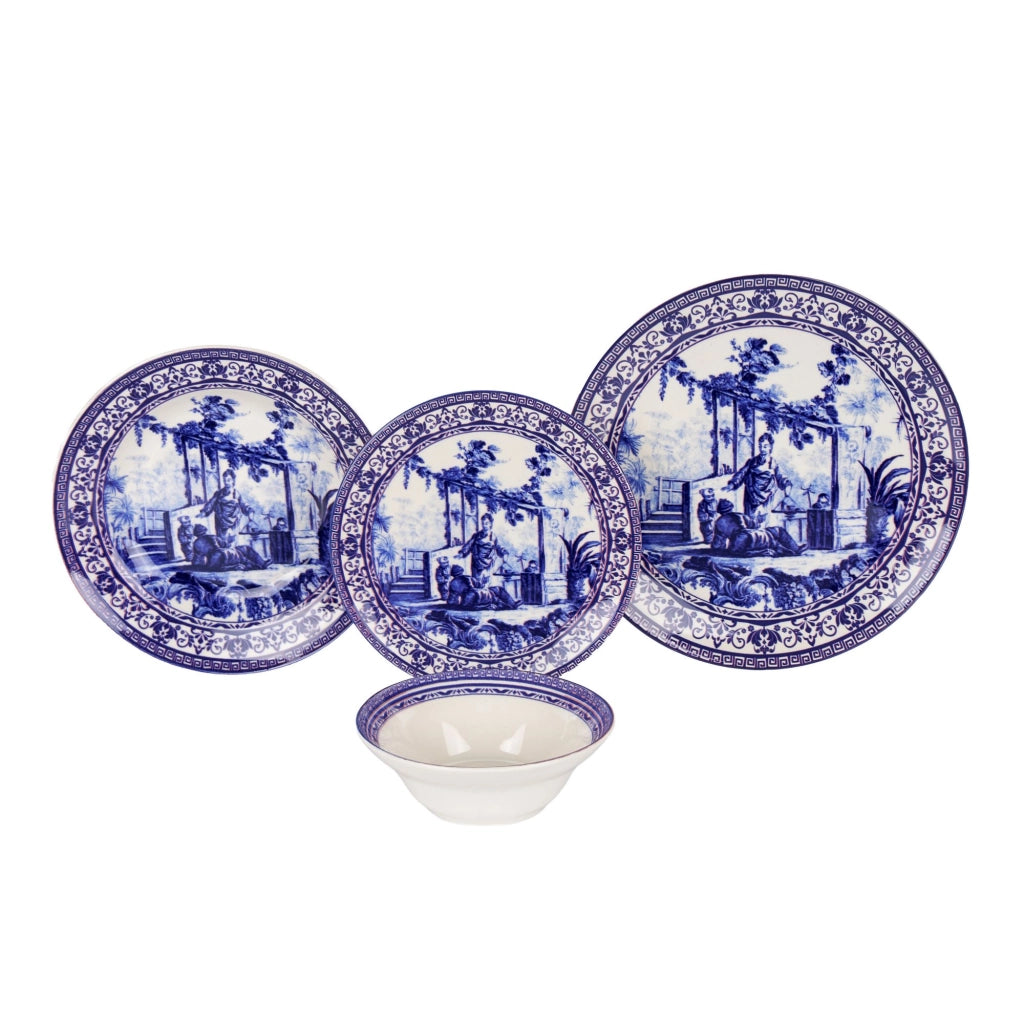 Nimosene, Servizio Piatti set da 24, blu