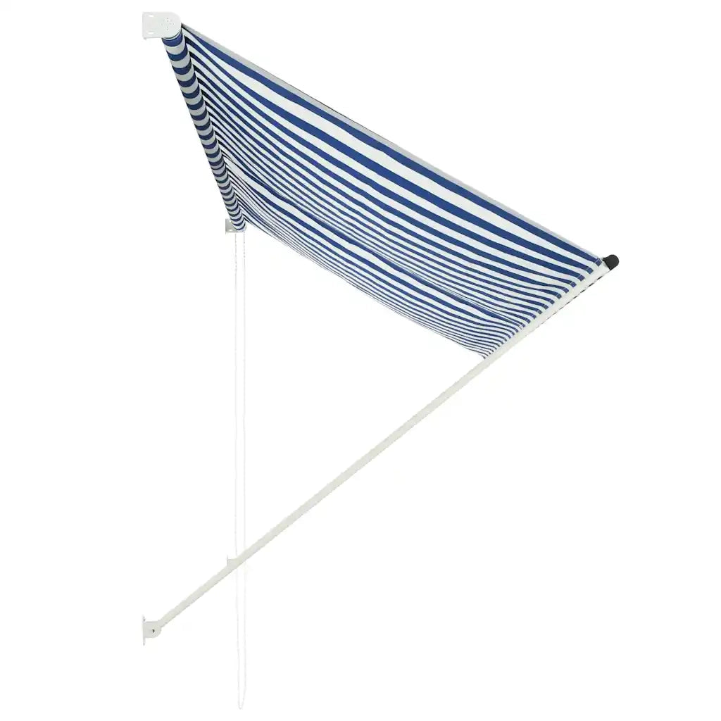 Tenda da Sole Retrattile 250x150 cm Blu e Bianco 143748