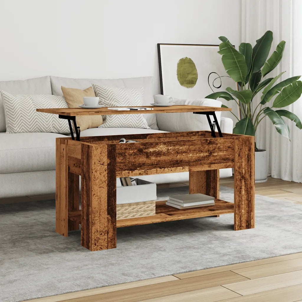 Tavolino da Salotto-Tavolino da soggiorno-Tavolo Legno Vecchio 101x49x52 cm in Truciolato