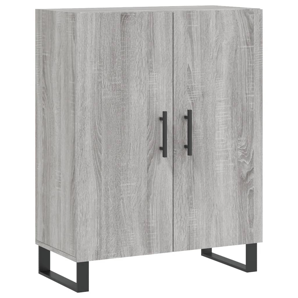 Buffet credenza cassettiera armadio mobile contenitore organizer cucina soggiorno salotto rovere Sonoma alto 69,5 x 34 x 180 cm legno ingegnerizzato grigio 02_0035606