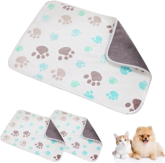 Coperte per cani gatti in lana soffice e morbida ultra spesse per cuccioli coperte per cani leggere calde per divano letto sedile di auto (bianco M)