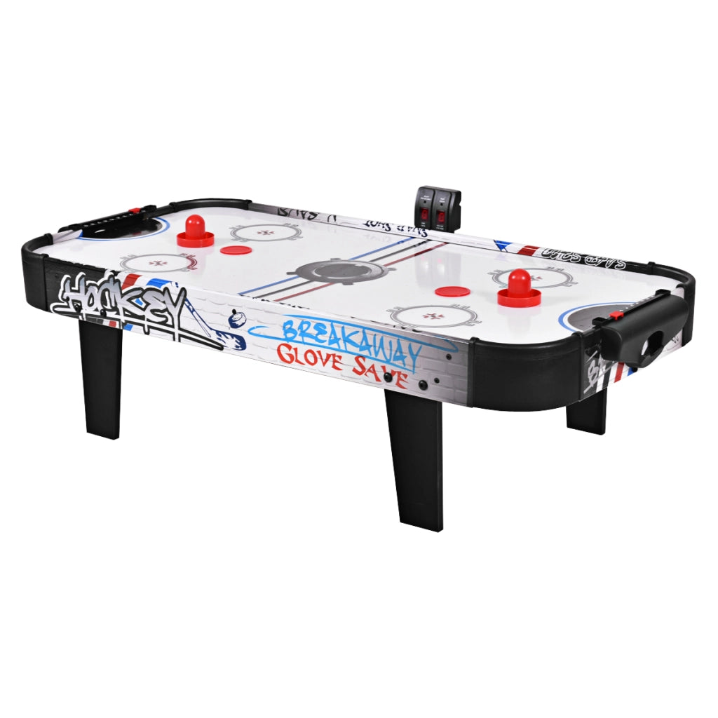 Set tavolo da air hockey con segnapunti LED elettronico, Mini tavolo da air hockey per bambini e adulti-Stanza dei giochi