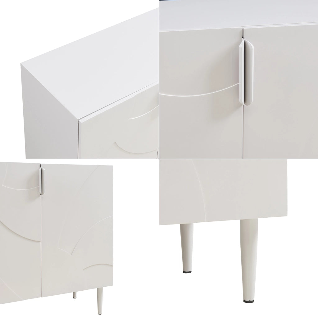 Credenza Bassa Starvili con 2 Ante Madia Moderna 75x76x38 cm Beige [en.casa]