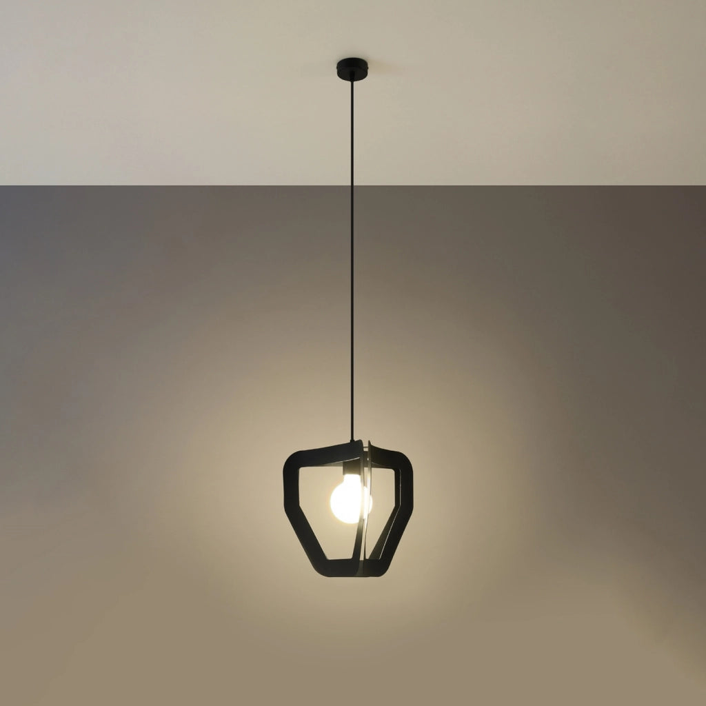 Lampada a sospensione Pure Lume TRIANOS nera metallo E27