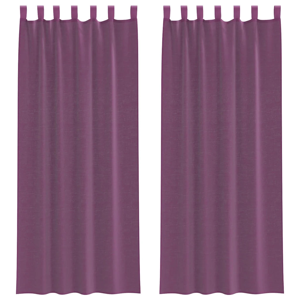Tende in Voile con Passanti 2 pz Viola 140x260 cm 4102295