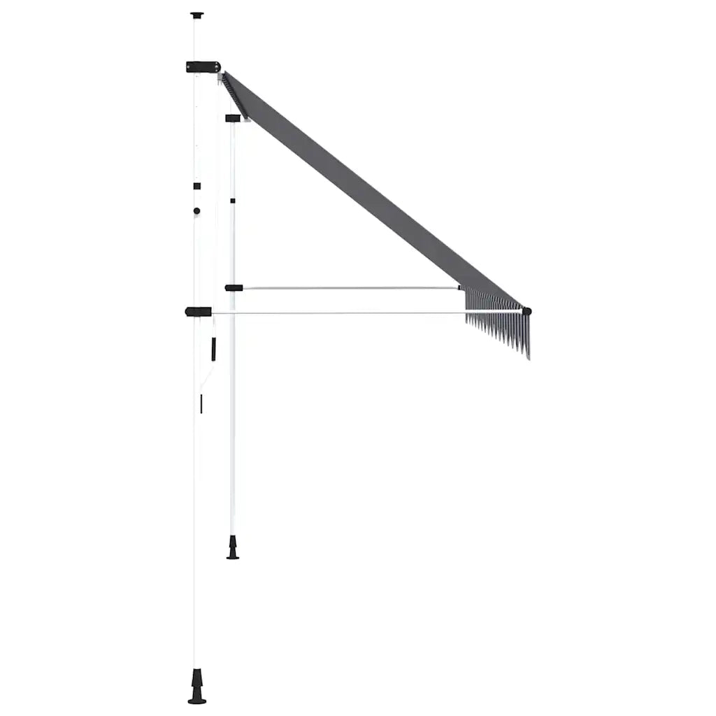Tenda da Sole Retrattile Manuale 400 cm a Strisce Blu e Bianche