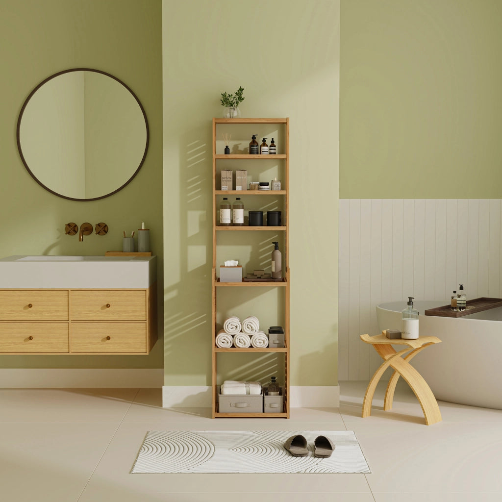 Scaffale in bambù 'Forssa' Mobile da Stoccaggio per Cucina / Bagno [en.casa]