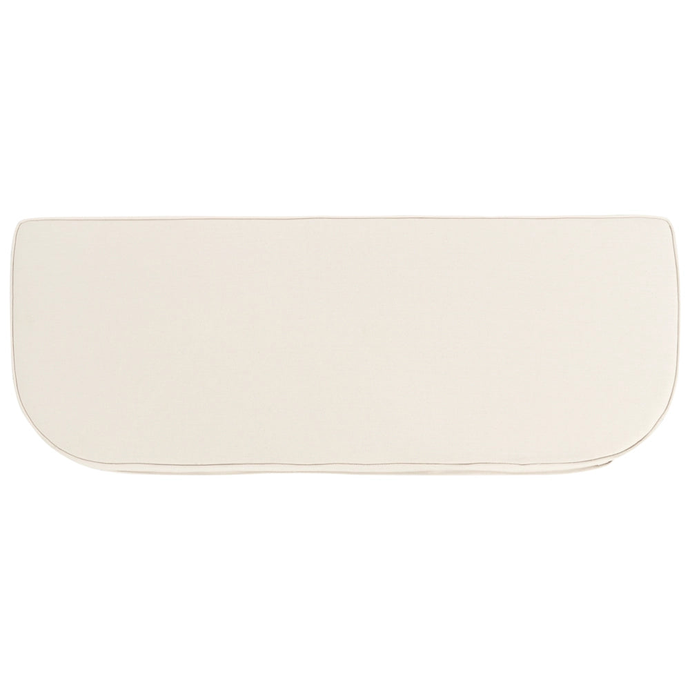 Panca a 2,5 posti per giardino in rattan naturale con cuscini bianchi e bianco sporco 141 cm stile boho per esterni e interni perfetto per giardino patio o balcone.
