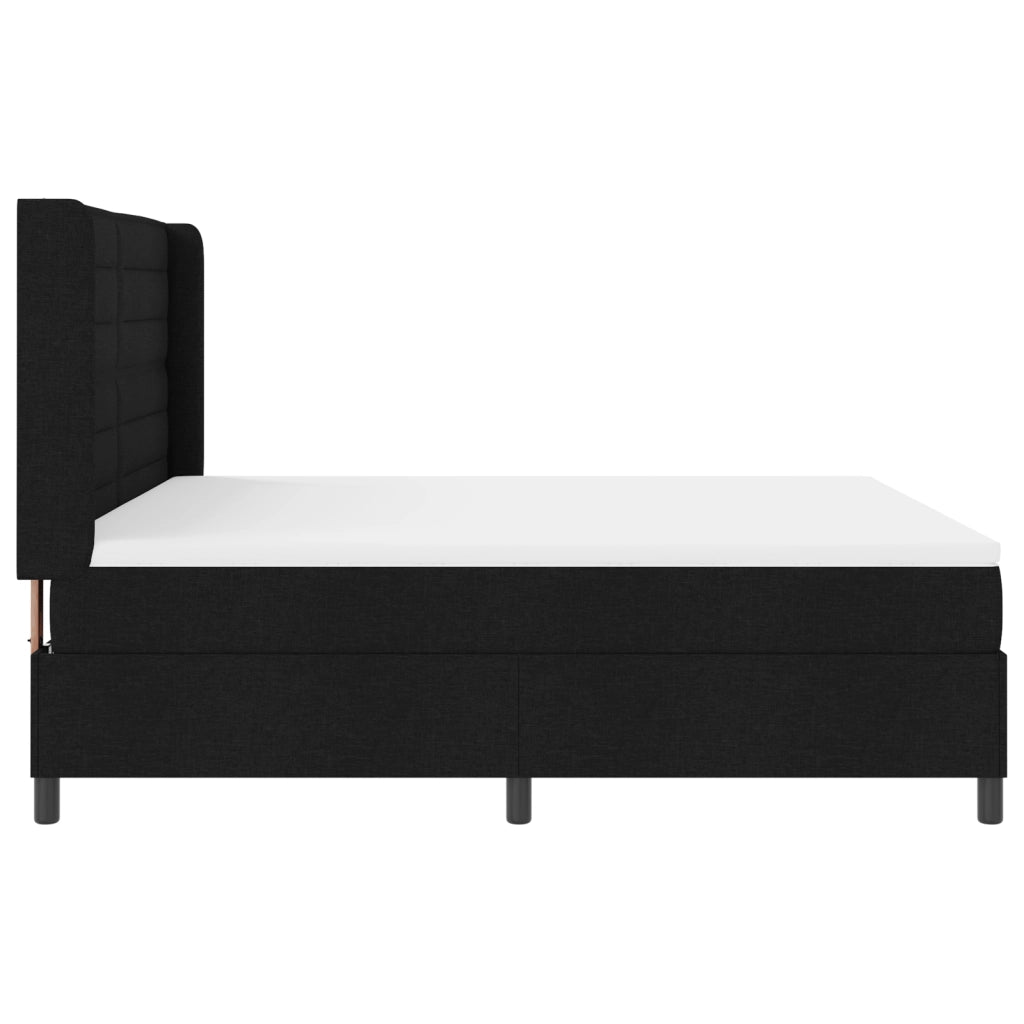 Letto Box Spring con Materasso e LED Nero 180x200 cm Tessuto