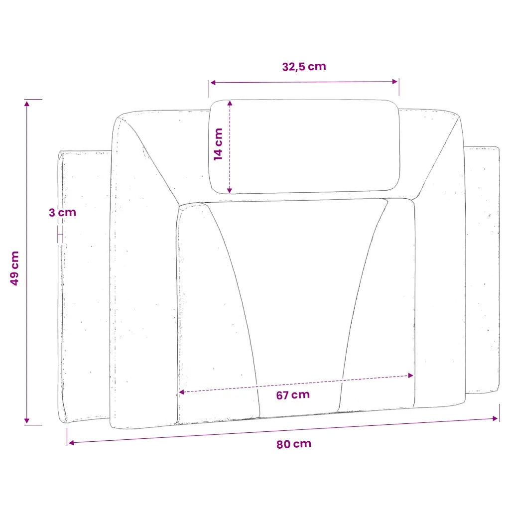 Cuscino Testiera Viana Grigio 80 cm in Similpelle CFW7502188