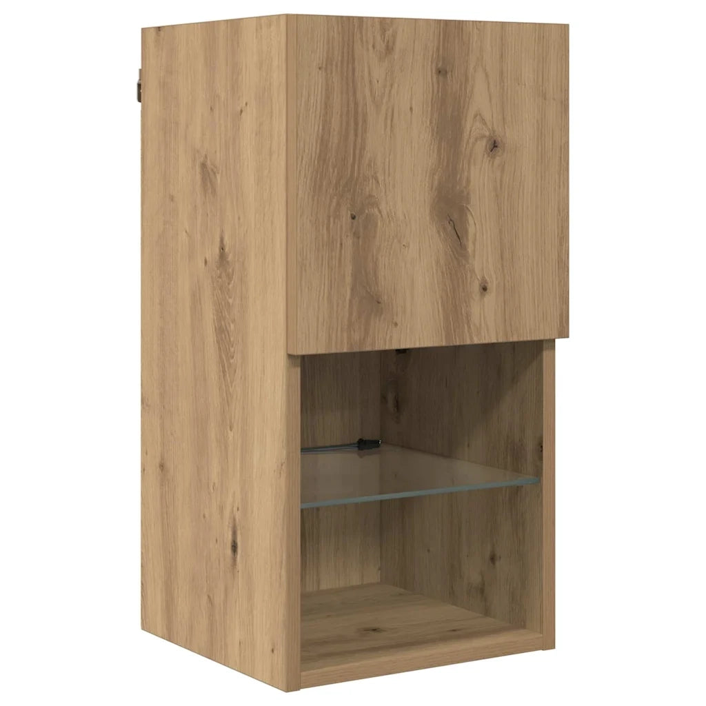 Mobile per TV a Muro 8 pz-Set di 8 Credenza per TV sospesa Rovere artigianale Legno multistrato
