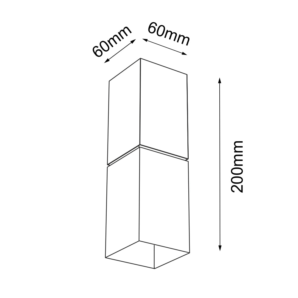Applique da parete NEMURO nera quadrata Shilo G9 7W