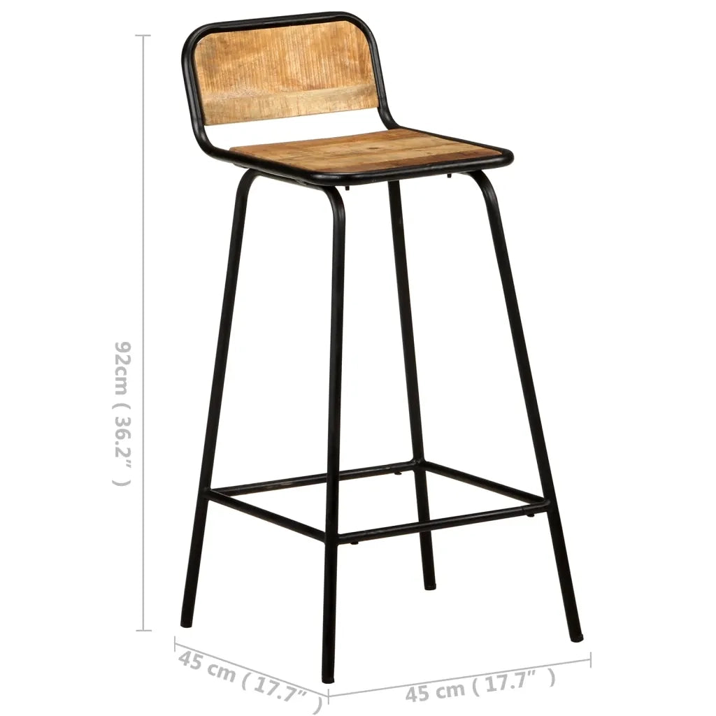 Sgabelli da Bar 4 pz in Legno Massello di Mango 321955