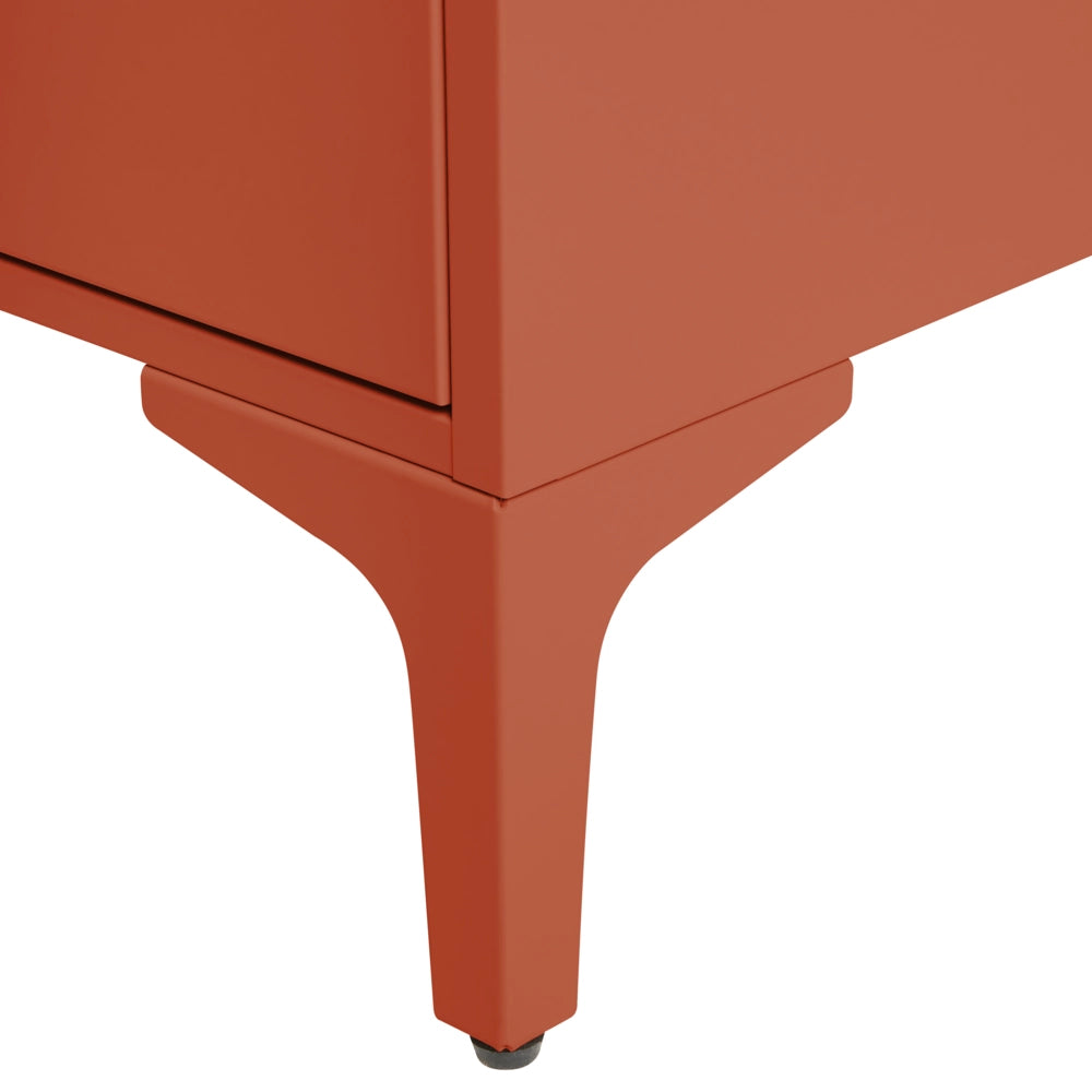 Comodino in acciaio marrone dorato mobile contenitore per l'ufficio domestico con 2 cassetti design industriale mobile contenitore