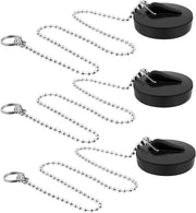Set di Chiuse di Scarico in Gomma da 3 - 45mm - Bagno e Cucina - Con Catena 40cm - Chiave di Scarico - Per Vasche da Bagno e Lavello da Cucina