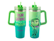 Mug termico in acciaio inox 18/10 con cannuccia inside out disgusto lt 0,9.
