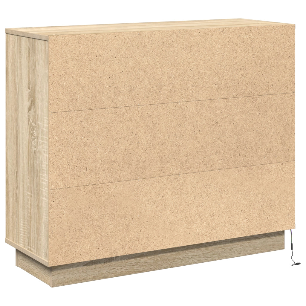 Mobile con LED Rovere Sonoma 90x32x75 cm Legno ingegnerizzato