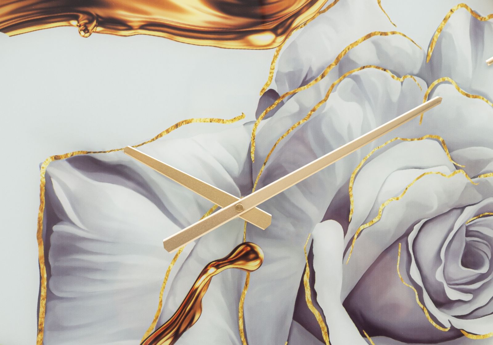 Orologio da Parete Rose 5x60x5 cm in Vetro MDF e Metallo Multicolor