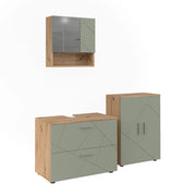 Vicco Set di mobili da bagno Verde salvia 3 parti