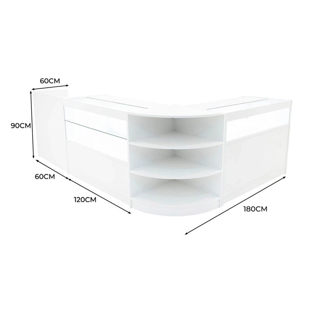 Set Banconi Bianco Europa LED B1200 C1200 LM60 TB60 con Serrature e Vetrina