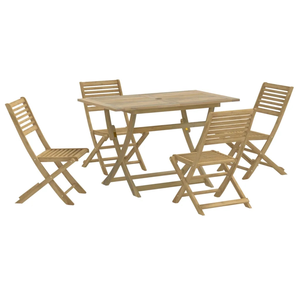 Set da Pranzo per Giardino 5 pz in Legno Massello di Acacia 3295001