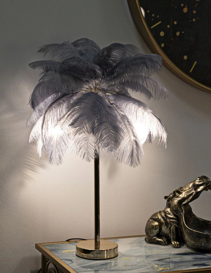 LAMPADA DA TAVOLO PALM GRIGIA CM Ø 55X60