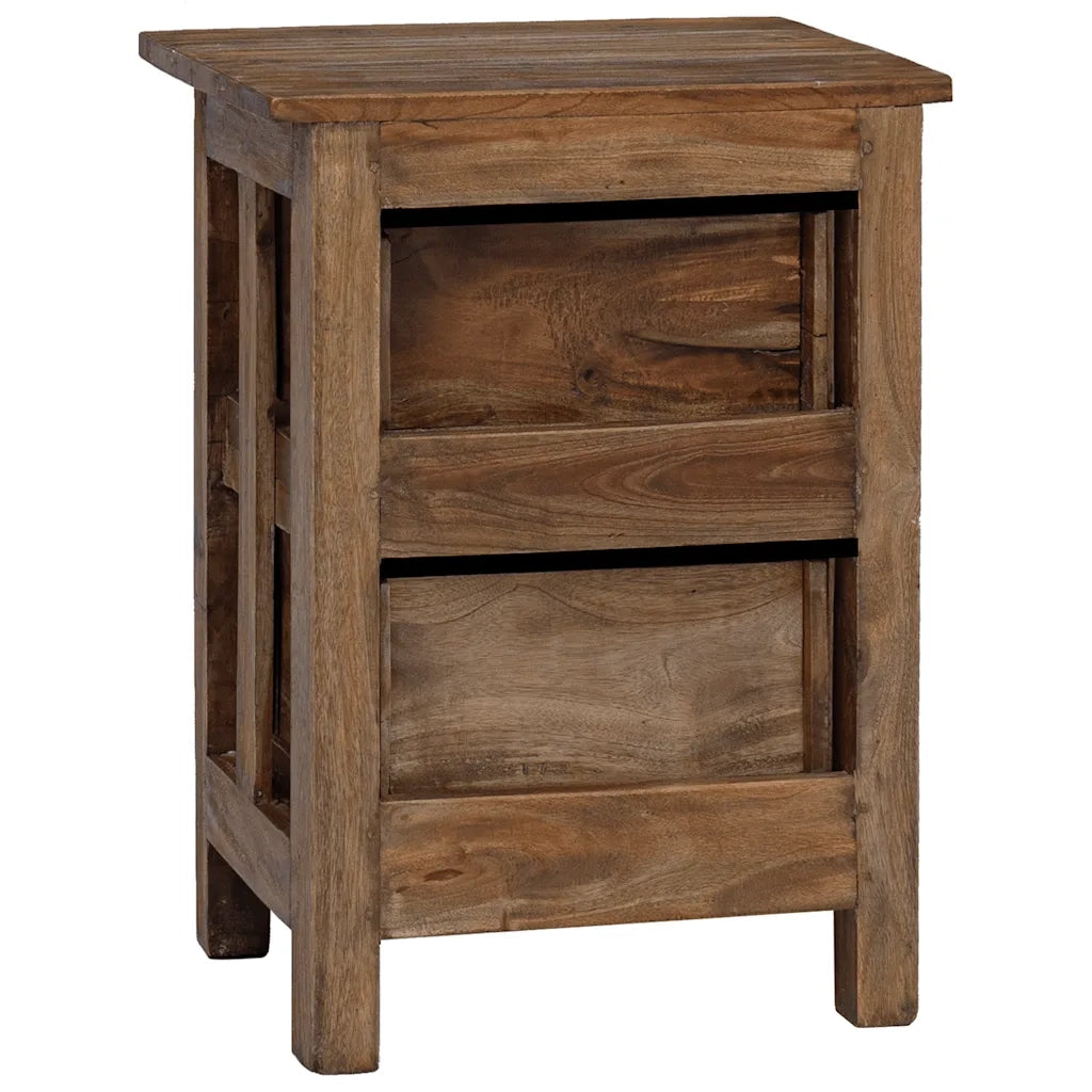 Comodino | Armadio da Notte | Mobiletto da notte in Legno Massello di Mogano 40x30x51 cm