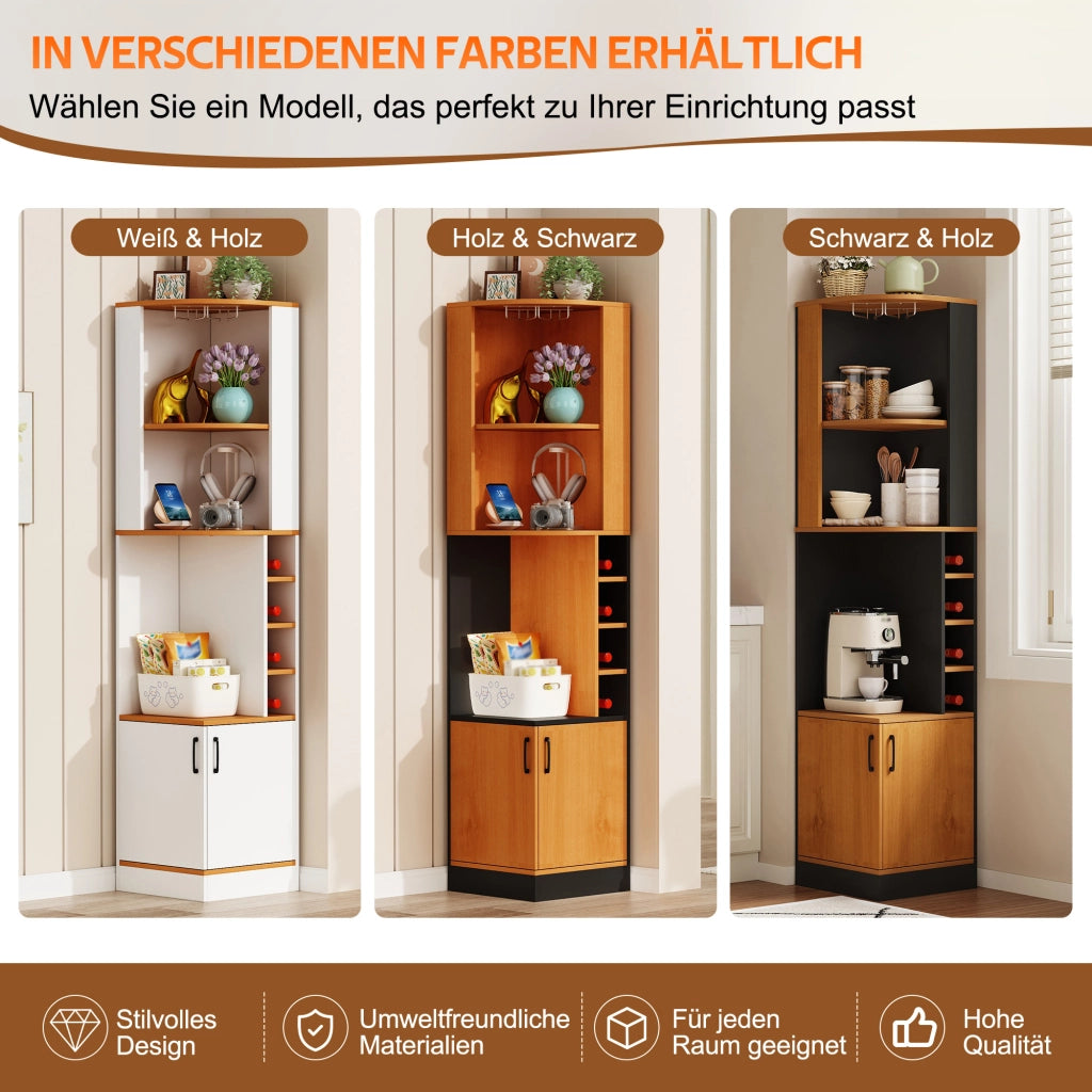 MOBILE ANGOLO PORTA VINO 40 x 40 x 182 cm MDF Bianco