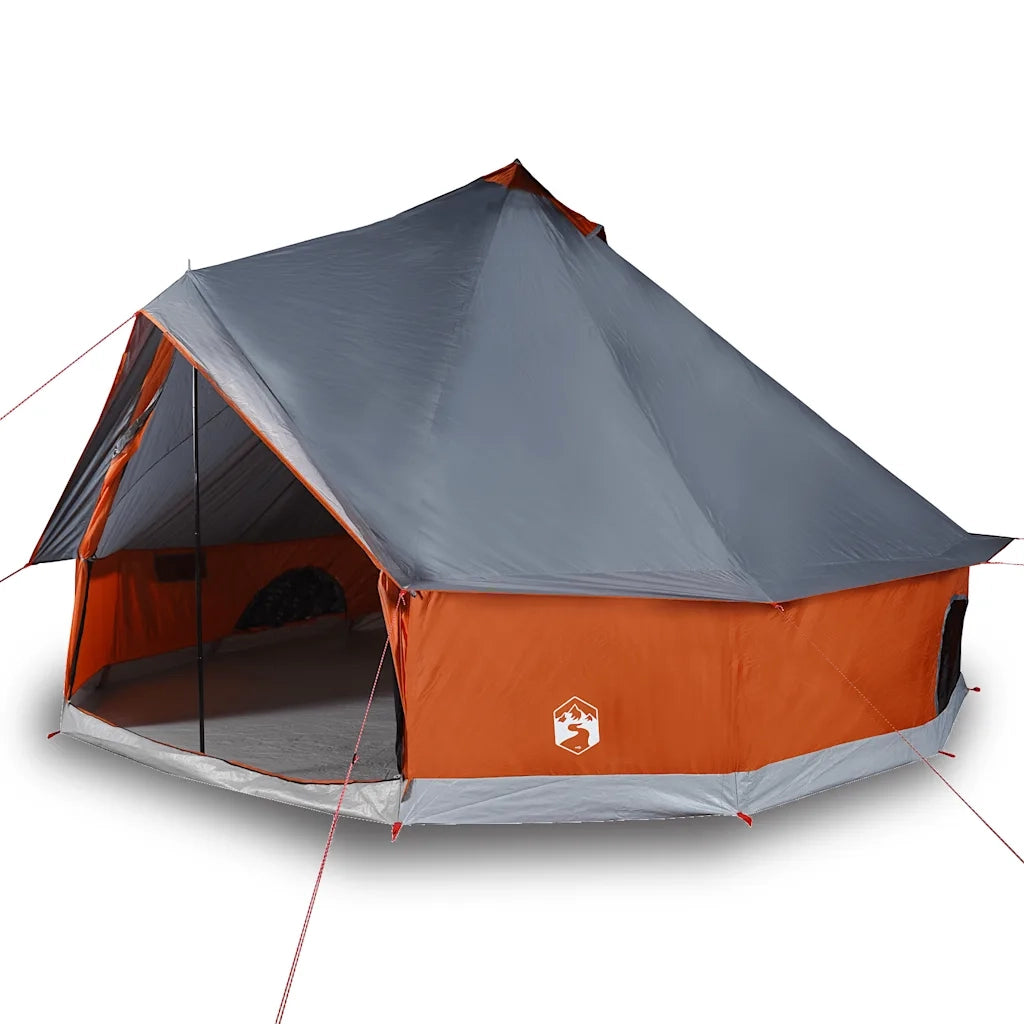 Tenda Familiare Tipi 8 Persone Grigia e Arancione Impermeabile 94590
