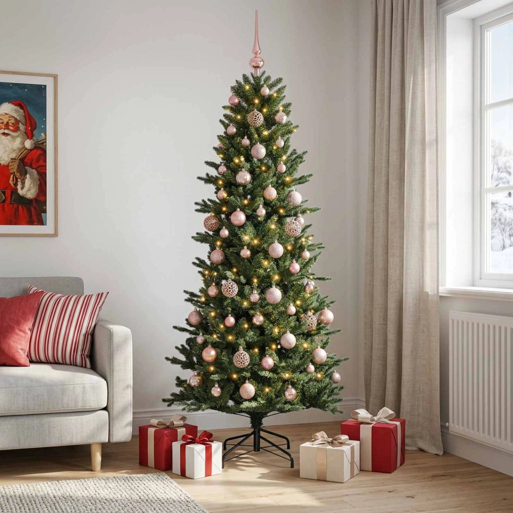 Albero di Natale artificiale con palline 210 cm 300 LED 3466649